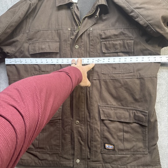 Big Smith mens brown canvas work chore jacket utility pockets‎ lined 2XL - Picture 5 of 14